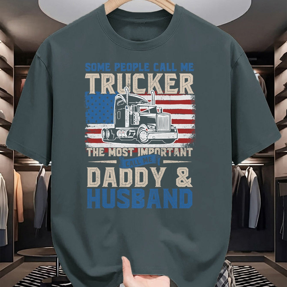 Best Truck Driver Life Shirt, Funny Trucker UnisexT-Shirt/Hoodie/Sweatshirt HLT00 - Semi Truck Driver, Trucker Daddy, Husband, US American Flag T-Shirt