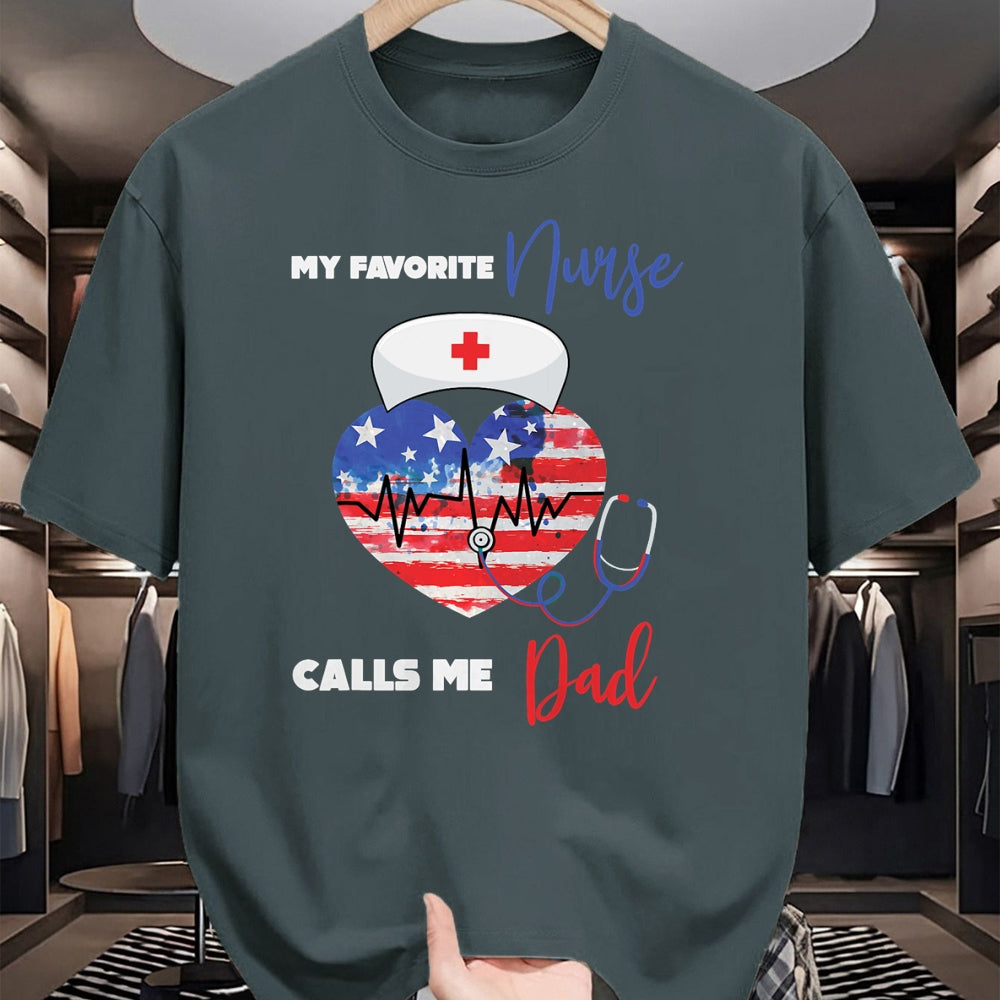 Funny Nurse Shirt, Nurse Unisex T-Shirt/Hoodie/Sweatshirt HLT00 - Mens My Favorite Nurse Calls Me Dad Funny Nurse Daughter T-Shirt