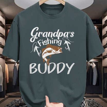 Best Grandpa Shirt, Proud Grandpa Unisex T-Shirt/Hoodie/Sweatshirt HLT00 - Grandpa's Fishing Buddy Grandson Granddaughter T-Shirt