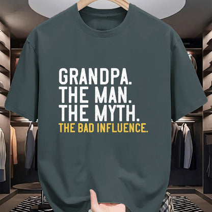 Best Grandpa Shirt, Proud Grandpa Unisex T-Shirt/Hoodie/Sweatshirt HLT00 - Father's Day Gift Grandpa The Man The Myth The Bad Influence T-Shirt (1)