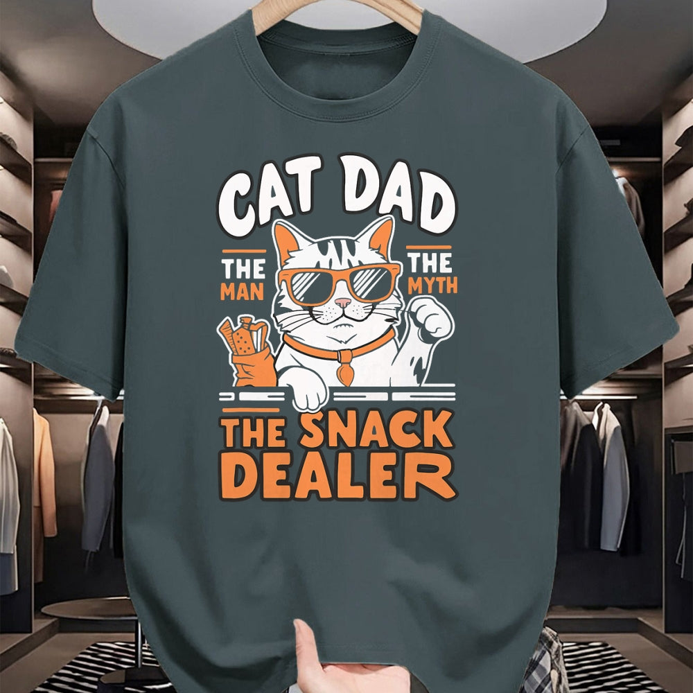 Cat Love Shirt, Funny Cat Lover Gift UnisexT-Shirt/Hoodie/Sweatshirt HLT00 - Cat Dad The Man The Myth The Snack Dealer T-Shirt