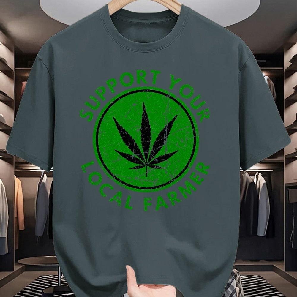 Best Farmer Life Shirt, Funny Farmer UnisexT-Shirt/Hoodie/Sweatshirt HLT00 - Marijuana Support Your Local Farmer Cannabis Weed Green T-Shirt, Men, Black, 3X-Large