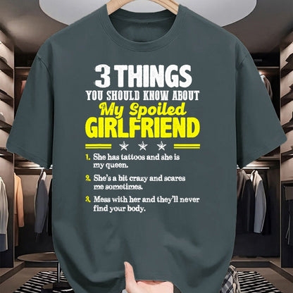 Best Wife Shirt, Wife and Husband Unisex T-Shirt/Hoodie/Sweatshirt HLT00 - 3 Things You Should Know About My Spoiled Girlfriend - Funny T-Shirt