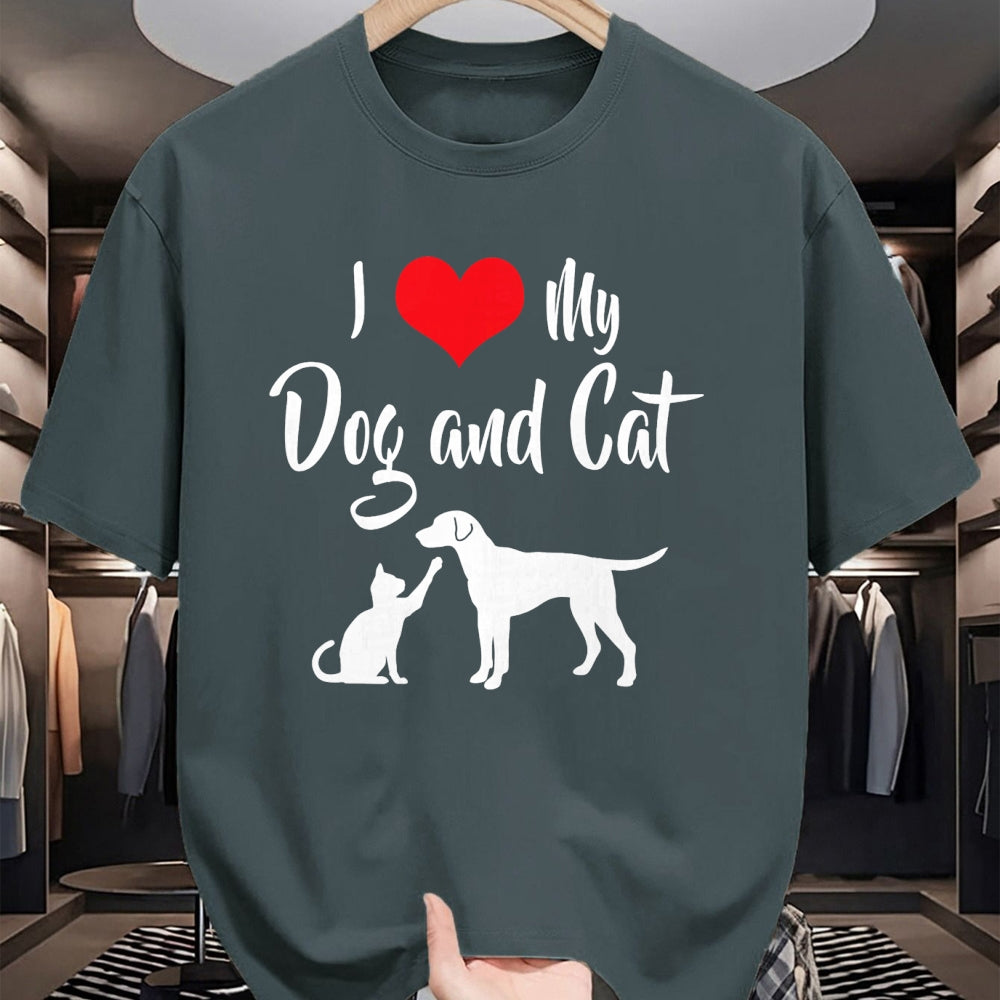 Cat Love Shirt, Funny Cat Lover Gift UnisexT-Shirt/Hoodie/Sweatshirt HLT00 - I Love My Dog And Cat T-Shirt (1)