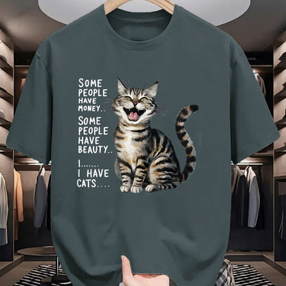 Cat Love Shirt, Funny Cat Lover Gift UnisexT-Shirt/Hoodie/Sweatshirt HLT00 - Some People Have Money Have Beauty I Have Cats T-Shirt