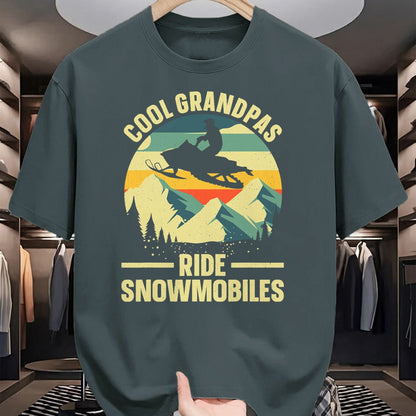 Best Grandpa Shirt, Proud Grandpa Unisex T-Shirt/Hoodie/Sweatshirt HLT00 - Cool Snowmobile Art For Men Grandpa Snowmobiling Snowmobile T-Shirt
