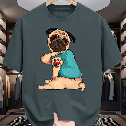 Dog Love Shirt, Dog Lover Gift T-Shirt/Hoodie/Sweatshirt HLT00 - Mother_s Day gift funny dog Pug i love mom tattoo T-Shirt