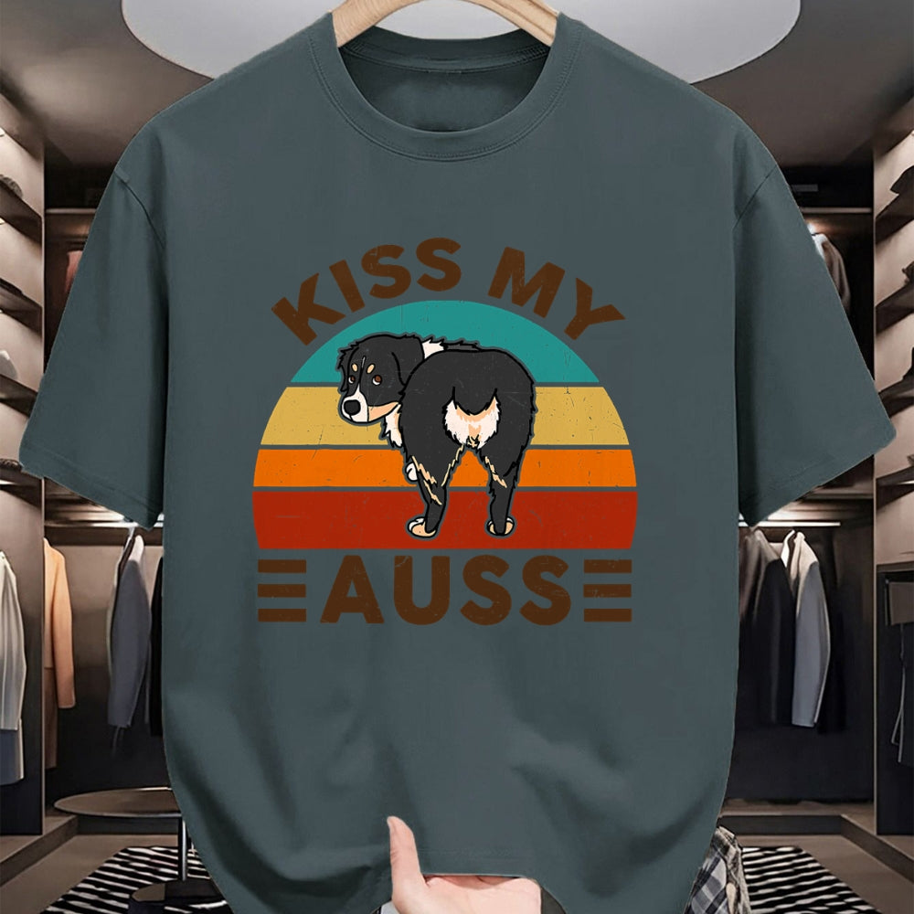 Dog Love Shirt, Dog Lover Gift T-Shirt/Hoodie/Sweatshirt HLT00 - Mini Australian Shepherd Kiss My Auss Funnny Dog Mom Dad T-Shirt