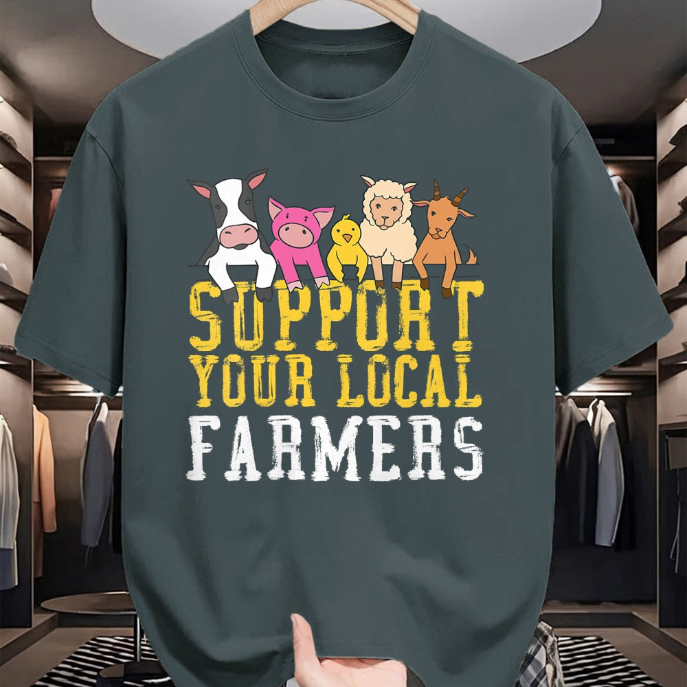 Best Farmer Life Shirt, Funny Farmer UnisexT-Shirt/Hoodie/Sweatshirt HLT00 - Women's Support Your Local Farmers Farm Animals V-Neck T-Shirt