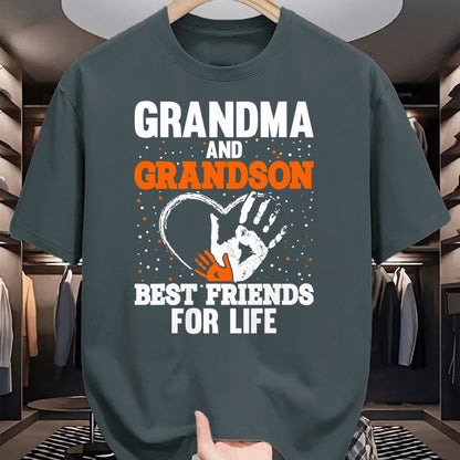 Best Grandpa Shirt, Proud Grandpa Unisex T-Shirt/Hoodie/Sweatshirt HLT00 - Grandma and Grandson Best Friends for Life T-Shirt