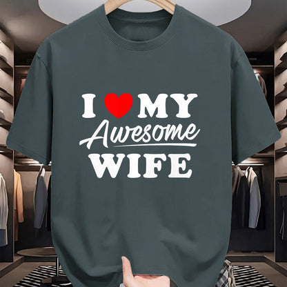 Best Wife Shirt, Wife and Husband Unisex T-Shirt/Hoodie/Sweatshirt HLT00 - I Love My Awesome Wife T Shirt for Men T-Shirt