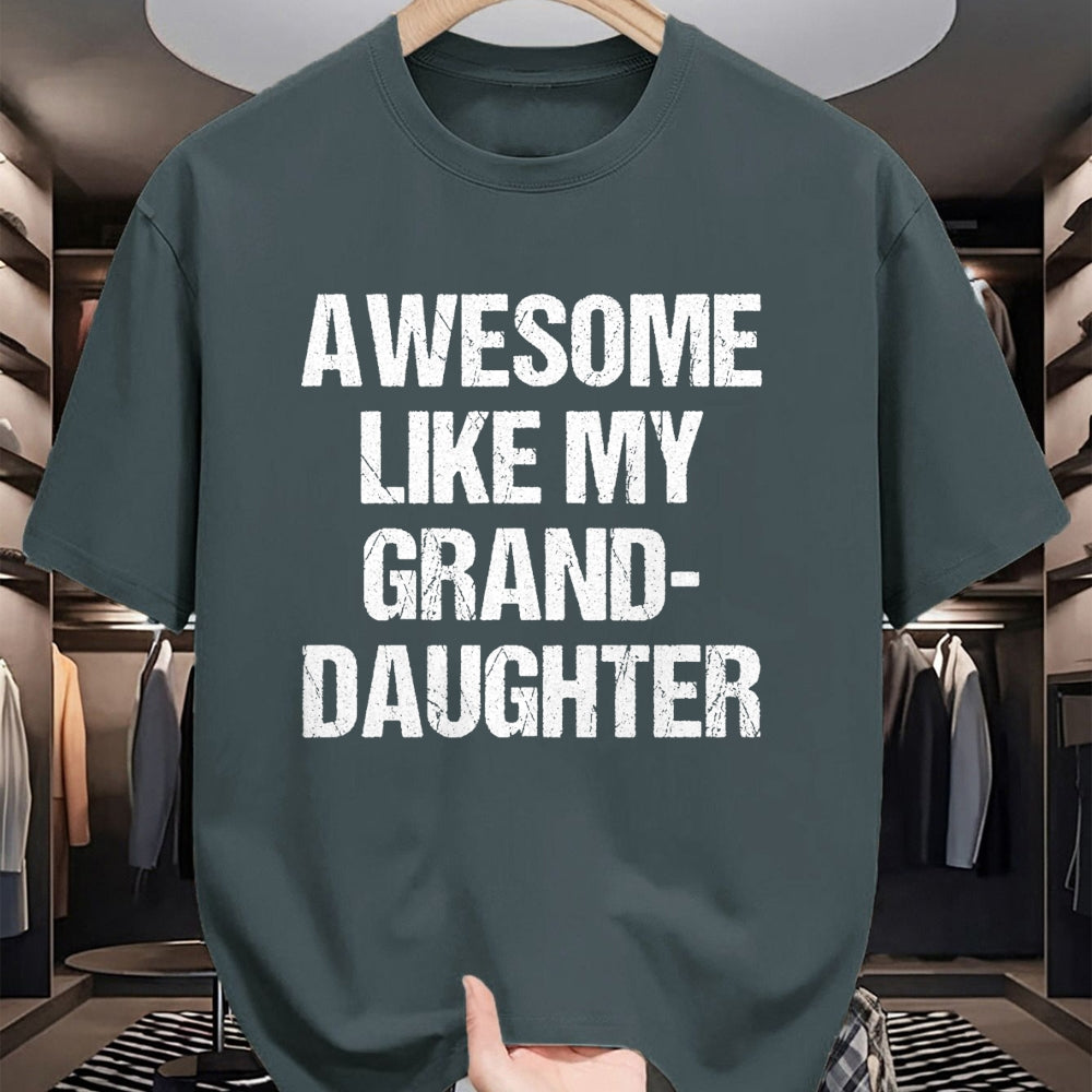 Best Grandpa Shirt, Proud Grandpa Unisex T-Shirt/Hoodie/Sweatshirt HLT00 -Awesome Like My Granddaughter Mother's Day Father's Day T-Shirt (1)