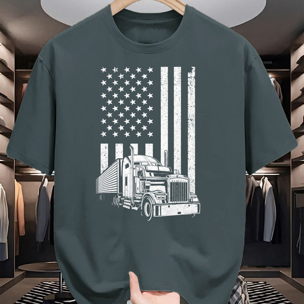 Best Truck Driver Life Shirt, Funny Trucker UnisexT-Shirt/Hoodie/Sweatshirt HLT00 - Cool Trucker For Men Dad Semi Truck Driver US Flag Trucking T-Shirt