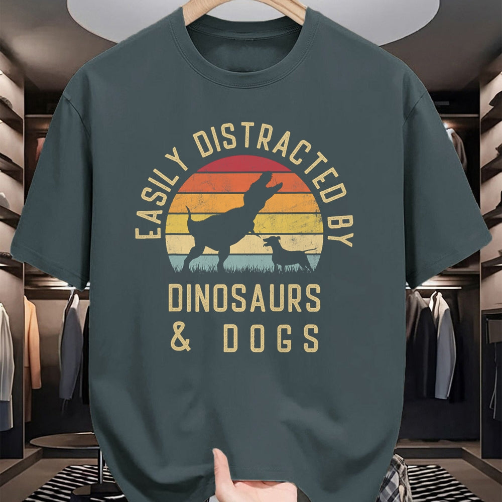 Best Dinosaur Lover Shirt, Funny Dinosaur UnisexT-Shirt/Hoodie/Sweatshirt HLT00 - Easily distracted by Dinosaurs and dogs I heart Dinosaur dog T-Shirt
