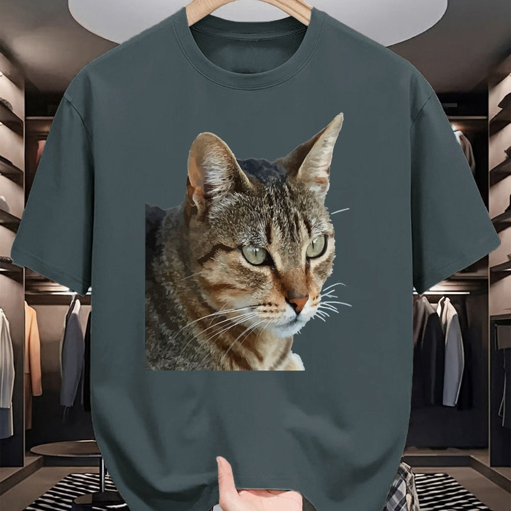 Cat Love Shirt, Funny Cat Lover Gift UnisexT-Shirt/Hoodie/Sweatshirt HLT00 - Stunning Tabby Cat Close Up Portrait Vector T-Shirt