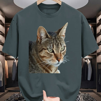 Cat Love Shirt, Funny Cat Lover Gift UnisexT-Shirt/Hoodie/Sweatshirt HLT00 - Stunning Tabby Cat Close Up Portrait Vector T-Shirt