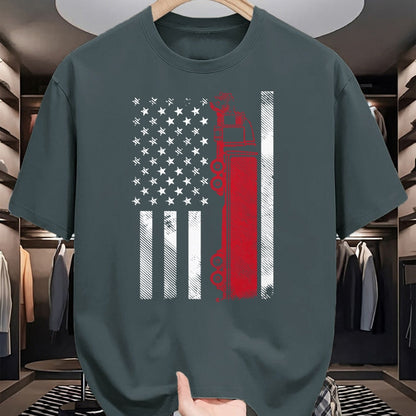 Best Truck Driver Life Shirt, Funny Trucker UnisexT-Shirt/Hoodie/Sweatshirt HLT00 - US American Flag Semi Truck Driver 18 Wheeler Trucker Gift Short Sleeve T-Shirt