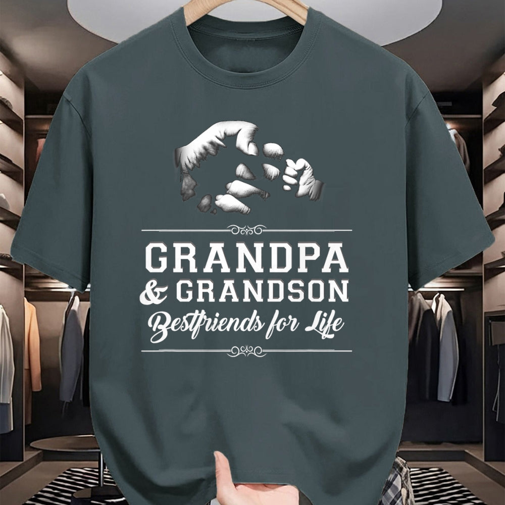 Best Grandpa Shirt, Proud Grandpa Unisex T-Shirt/Hoodie/Sweatshirt HLT00 - Grandfather Grandson Friends Fist Bump Shirt Grandpa Grandad T-Shirt