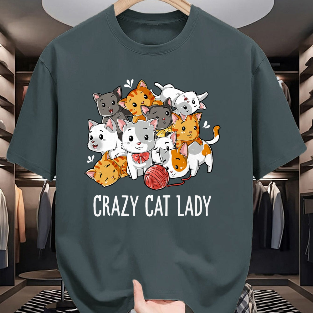 Cat Love Shirt, Funny Cat Lover Gift UnisexT-Shirt/Hoodie/Sweatshirt HLT00 - Crazy Cat Lady Funny Girls Women Kitty Kitten Animal Lover T-Shirt Small