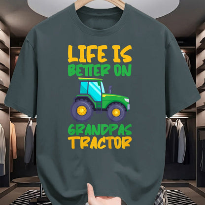 Best Farmer Life Shirt, Funny Farmer UnisexT-Shirt/Hoodie/Sweatshirt HLT00 - Young Farmer Funny Tractor Boy On Grandpas Tractor T-Shirt