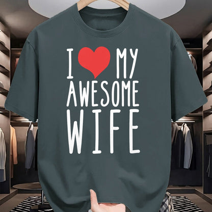 Best Wife Shirt, Wife and Husband Unisex T-Shirt/Hoodie/Sweatshirt HLT00 - Husband Birthday Gifts - I Love My Awesome Wife Long Sleeve T-Shirt