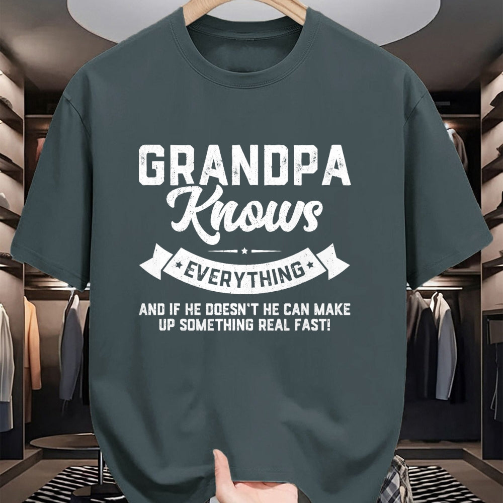 Best Grandpa Shirt, Proud Grandpa Unisex T-Shirt/Hoodie/Sweatshirt HLT00 - Grandpa Knows Everything 60th Gift Funny Father's Day T-Shirt