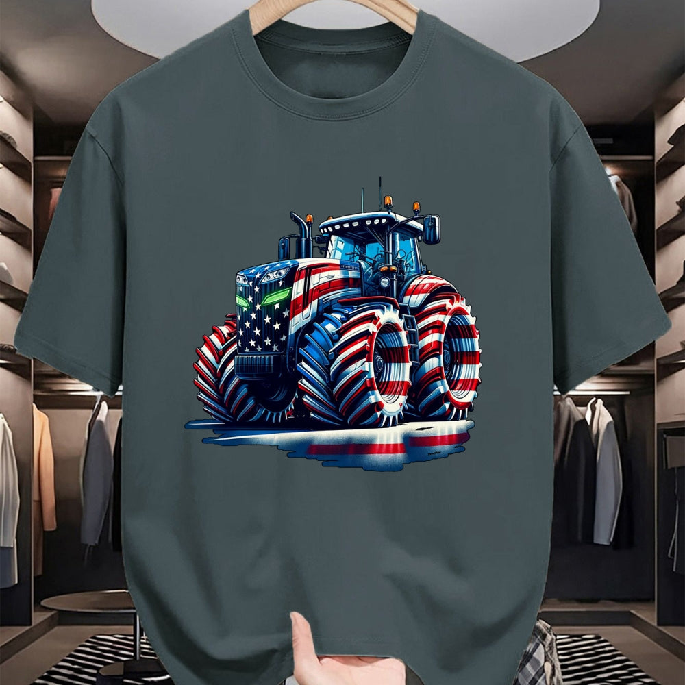 Best Farmer Life Shirt, Funny Farmer UnisexT-Shirt/Hoodie/Sweatshirt HLT00 - Patriotic Tractor American Flag T-Shirt