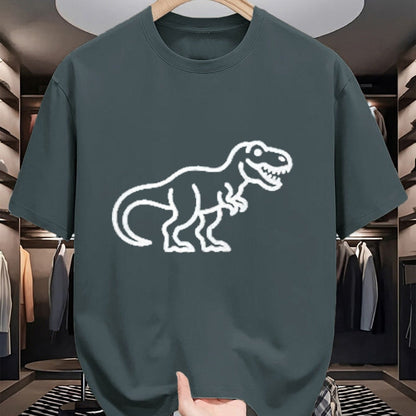 Best Dinosaur Lover Shirt, Funny Dinosaur UnisexT-Shirt/Hoodie/Sweatshirt HLT00 - T-Rex Minimalist Badge Patch Line Art Dinosaur T-Shirt, Men, Black, 3X-Large