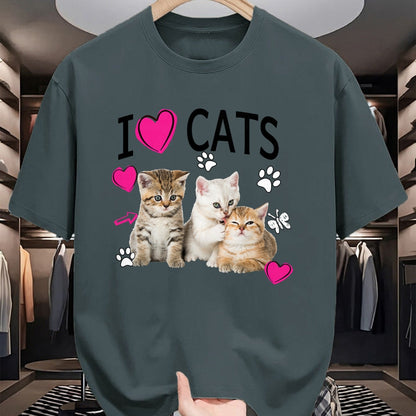 Cat Love Shirt, Funny Cat Lover Gift UnisexT-Shirt/Hoodie/Sweatshirt HLT00 - Cat Lover Tee Cute I Love Cats Kittens Hearts Paws Gift Idea T-Shirt