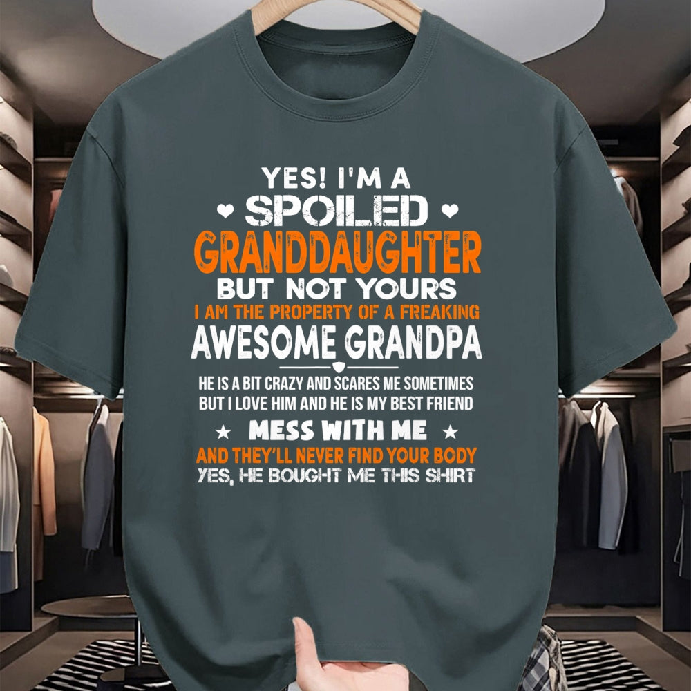 Best Grandpa Shirt, Proud Grandpa Unisex T-Shirt/Hoodie/Sweatshirt HLT00 - Yes I'm A Spoiled Granddaughter From Grandpa Funny T-Shirt (1)