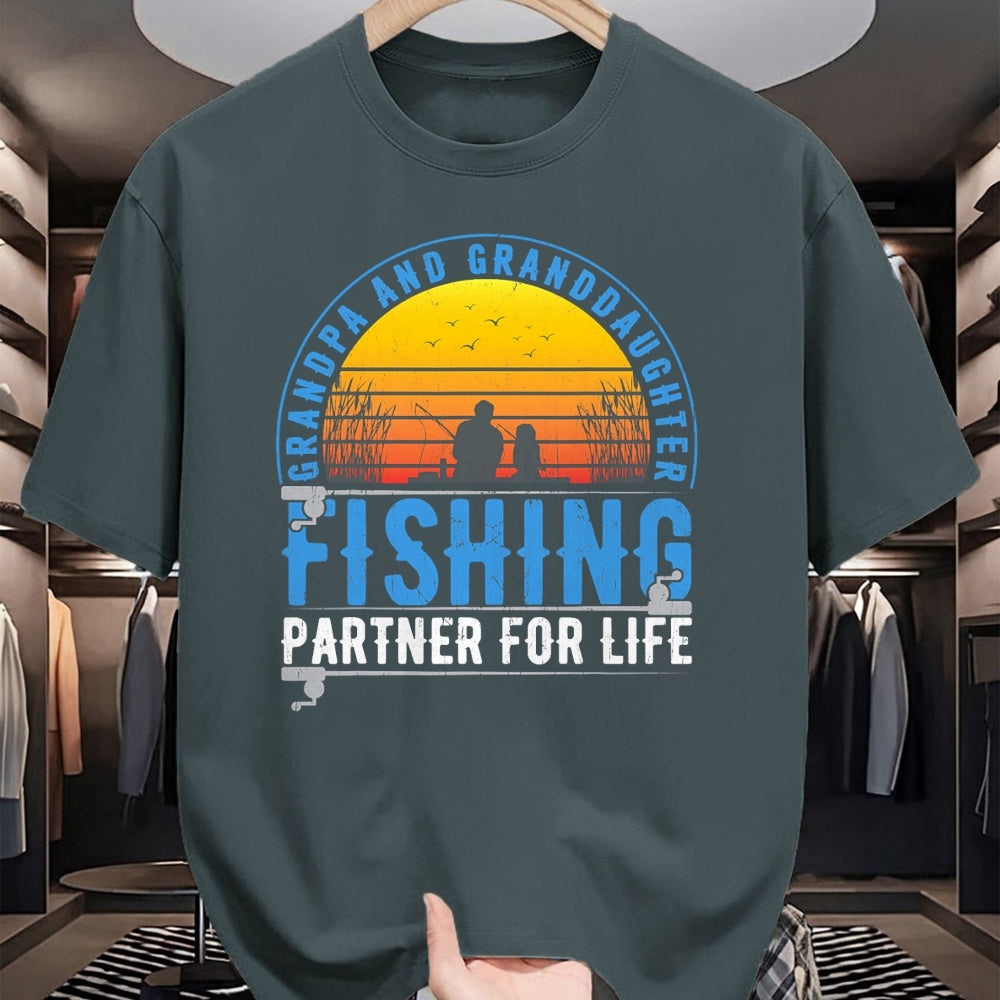 Best Grandpa Shirt, Proud Grandpa Unisex T-Shirt/Hoodie/Sweatshirt HLT00 - Grandpa And Granddaughter Fishing Buddies For Life Vintage T-Shirt