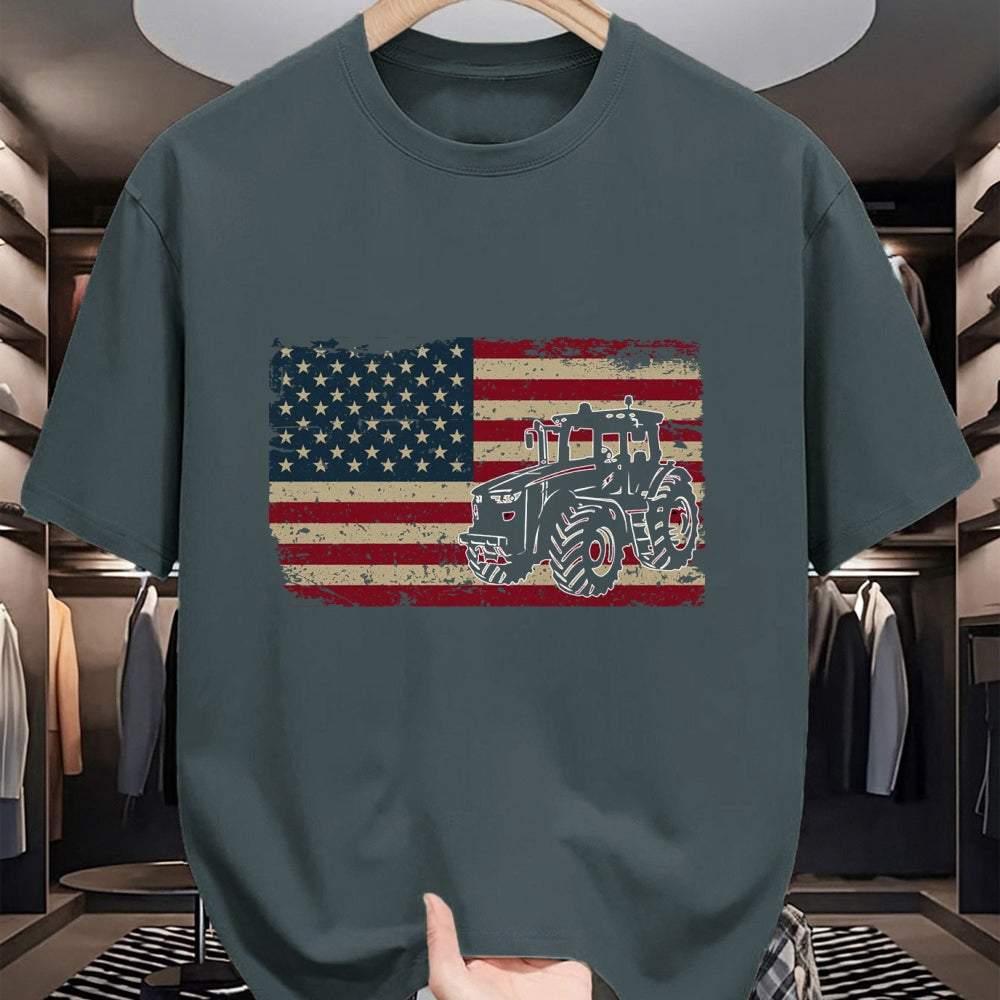Best Farmer Life Shirt, Funny Farmer UnisexT-Shirt/Hoodie/Sweatshirt HLT00 - Farm Tractors USA Flag Patriotic Farming Gift Long Sleeve T-Shirt