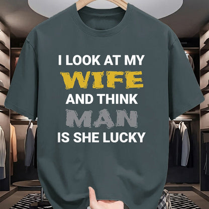 Best Wife Shirt, Wife and Husband Unisex T-Shirt/Hoodie/Sweatshirt HLT00 - Gift for wife T shirt, lucky wife   I Look At My Wife, Wife Is Lucky, Lucky Wife, Funny Wife T-Shirt