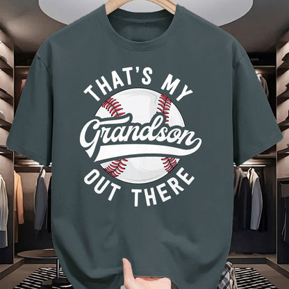 Best Grandpa Shirt, Proud Grandpa Unisex T-Shirt/Hoodie/Sweatshirt HLT00 -Baseball Grandpa Shirt Gift That's My Grandson Out There T-Shirt