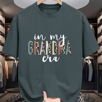 Best Grandma Shirt, Proud Grandma Unisex T-Shirt/Hoodie/Sweatshirt HLT00 - In My Grandma Era Leopard Letter Print Funny Gifts Grandma T-Shirt