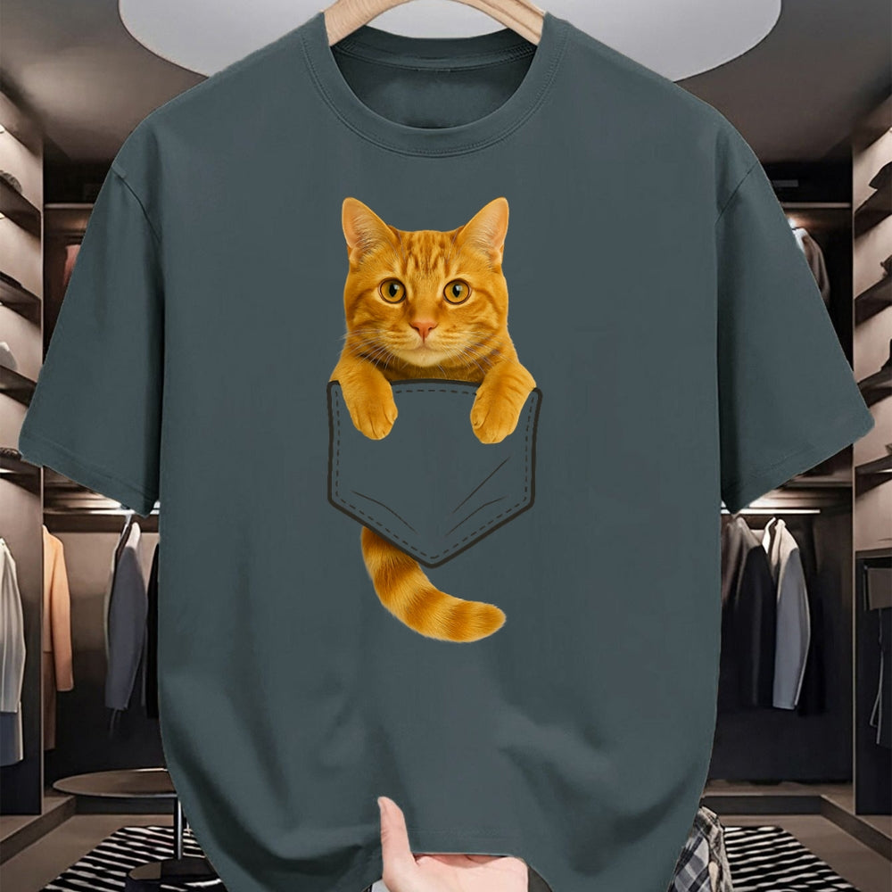 Cat Love Shirt, Funny Cat Lover Gift UnisexT-Shirt/Hoodie/Sweatshirt HLT00 - Cute Tabby Cat Pocket Funny Gifts Cat Mom Cat Dad Cat Lover T-Shirt
