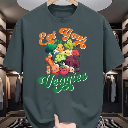 Best Farmer Life Shirt, Funny Farmer UnisexT-Shirt/Hoodie/Sweatshirt HLT00 - Eat Your Cute Veggies Kawaii Toddler Vegan Farmer Vegetable T-Shirt, Youth, White, Small