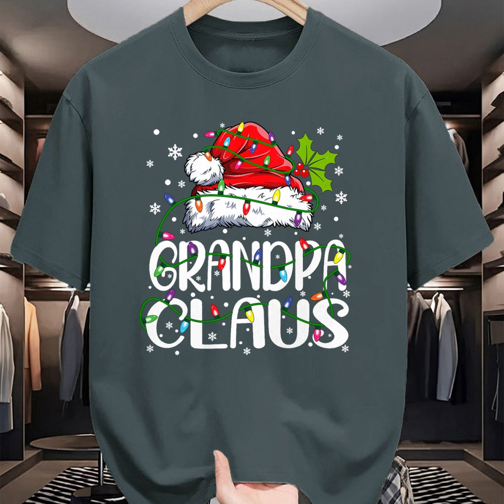 Best Grandpa Shirt, Proud Grandpa Unisex T-Shirt/Hoodie/Sweatshirt HLT00 - Grandpa Claus Shirt Christmas Lights Pajama Family Matching T-Shirt