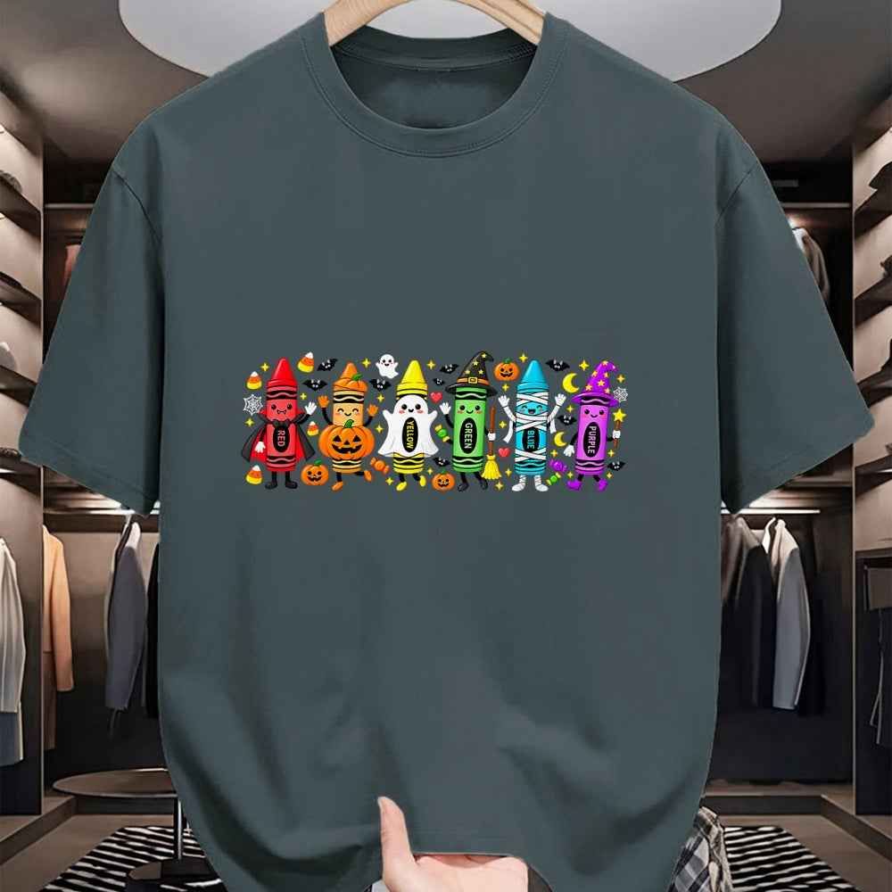 Best Teacher Shirt, Funny Teacher UnisexT-Shirt/Hoodie/Sweatshirt HLT00 - Halloween Crayons Teacher Spooky Teacher T-Shirt