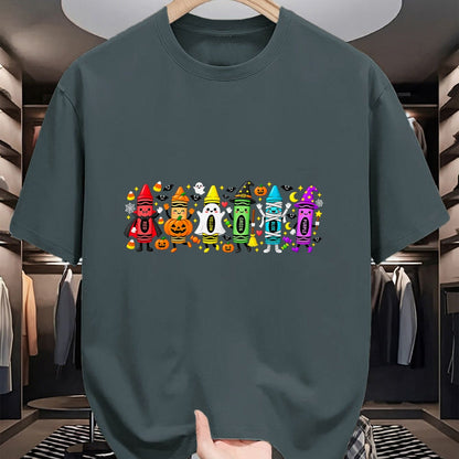 Best Teacher Shirt, Funny Teacher UnisexT-Shirt/Hoodie/Sweatshirt HLT00 - Halloween Crayons Teacher Spooky Teacher T-Shirt