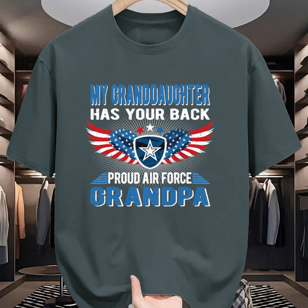 Best Grandpa Shirt, Proud Grandpa Unisex T-Shirt/Hoodie/Sweatshirt HLT00 - My Granddaughter Has Your Back Proud Air Force Grandpa Gift T-Shirt