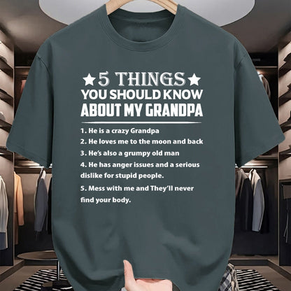 Best Grandpa Shirt, Proud Grandpa Unisex T-Shirt/Hoodie/Sweatshirt HLT00 - 5 Things You Know About My Grandpa He Is My Grandpa T-Shirt (1)