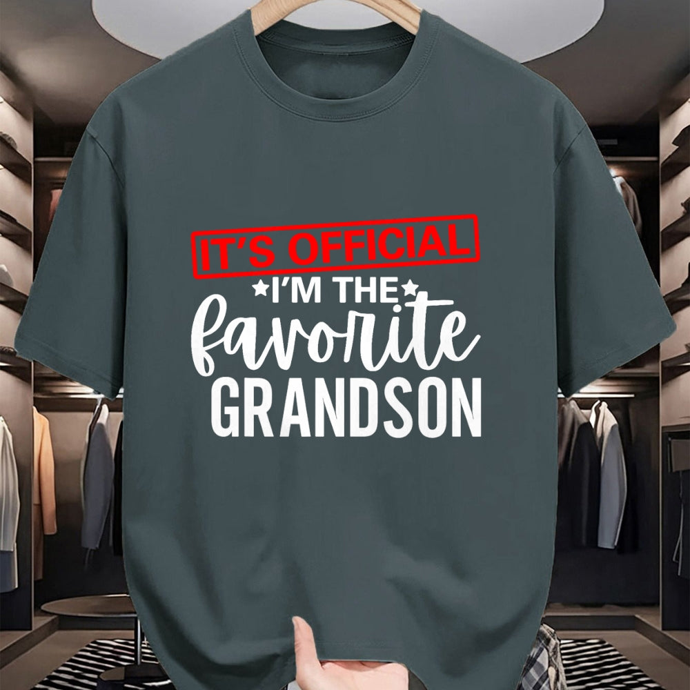 Best Grandpa Shirt, Proud Grandpa Unisex T-Shirt/Hoodie/Sweatshirt HLT00 - It's Official I'm The Favorite Grandson Kids Gifts Grandpa T-Shirt