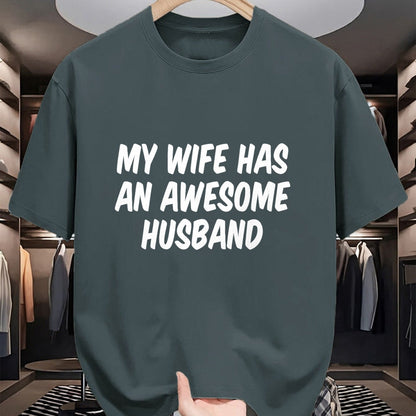 Best Wife Shirt, Wife and Husband Unisex T-Shirt/Hoodie/Sweatshirt HLT00 - My Wife Has An Awesome Husband T-Shirt (5)