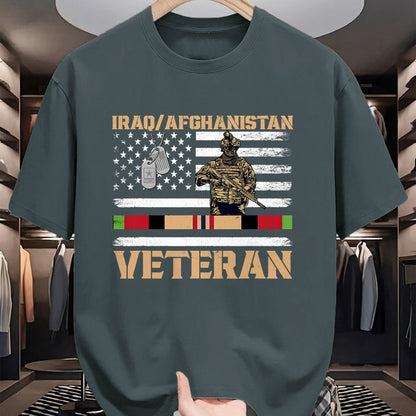 Proud Veteran Shirt, Funny Veteran UnisexT-Shirt/Hoodie/Sweatshirt HLT00 - Afghanistan Iraq Veteran Flag Soldier T-Shirt