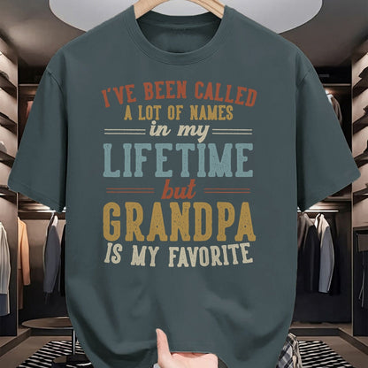 Best Grandpa Shirt, Proud Grandpa Unisex T-Shirt/Hoodie/Sweatshirt HLT00 - Grandpa Is My Favorite Name - Father's Day Grandpa T-Shirt (1)