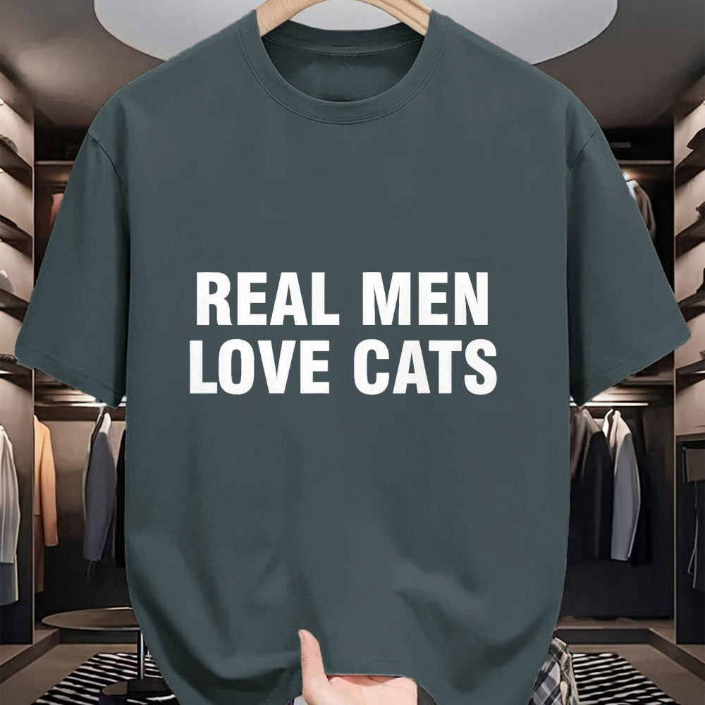 Cat Love Shirt, Funny Cat Lover Gift UnisexT-Shirt/Hoodie/Sweatshirt HLT00 - Real Men Love Cats T-Shirt, Men, Black, 3X-Large