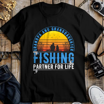 Best Grandpa Shirt, Proud Grandpa Unisex T-Shirt/Hoodie/Sweatshirt HLT00 - Grandpa And Granddaughter Fishing Buddies For Life Vintage T-Shirt