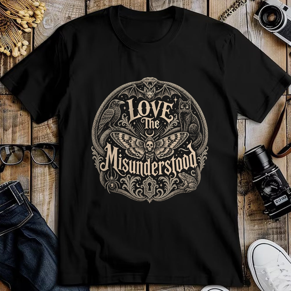 Cat Love Shirt, Funny Cat Lover Gift UnisexT-Shirt/Hoodie/Sweatshirt HLT00 - Love The Misunderstood Snake Spider Moth Frog Bat Raven Cat T-Shirt