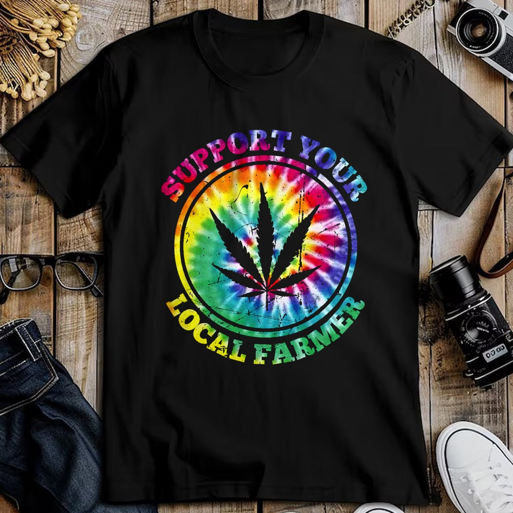 Best Farmer Life Shirt, Funny Farmer UnisexT-Shirt/Hoodie/Sweatshirt HLT00 - Retro Marijuana Support Your Local Farmer Cannabis Tie Dye Long Sleeve T-Shirt